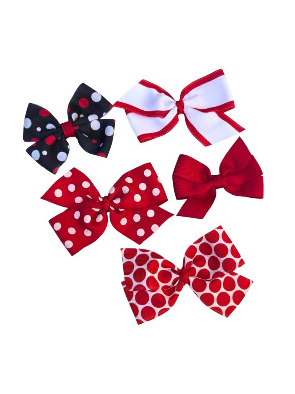 New Baby Girl Hair Bows – Set of 5 Clips, Soft & Stylish for Toddlers & Kids